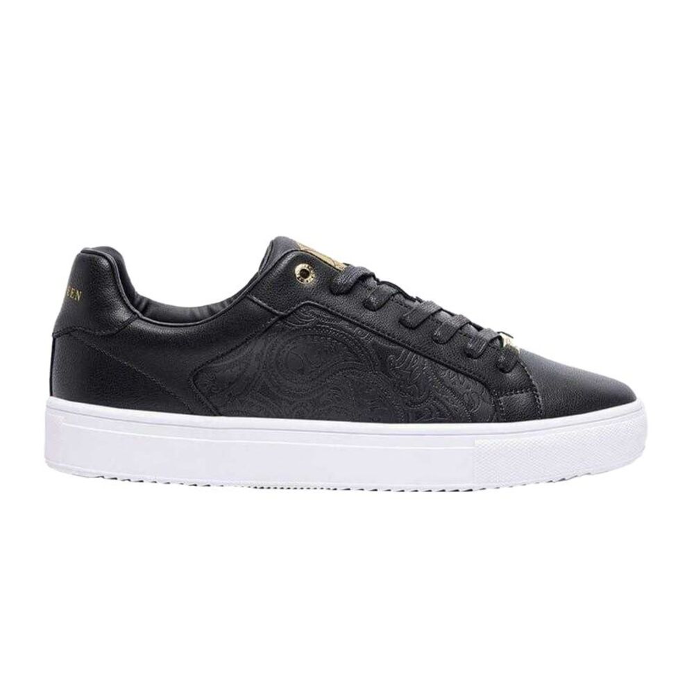 Pretty Green Mens Cali Paisley Low Cut Shoes / Black/White